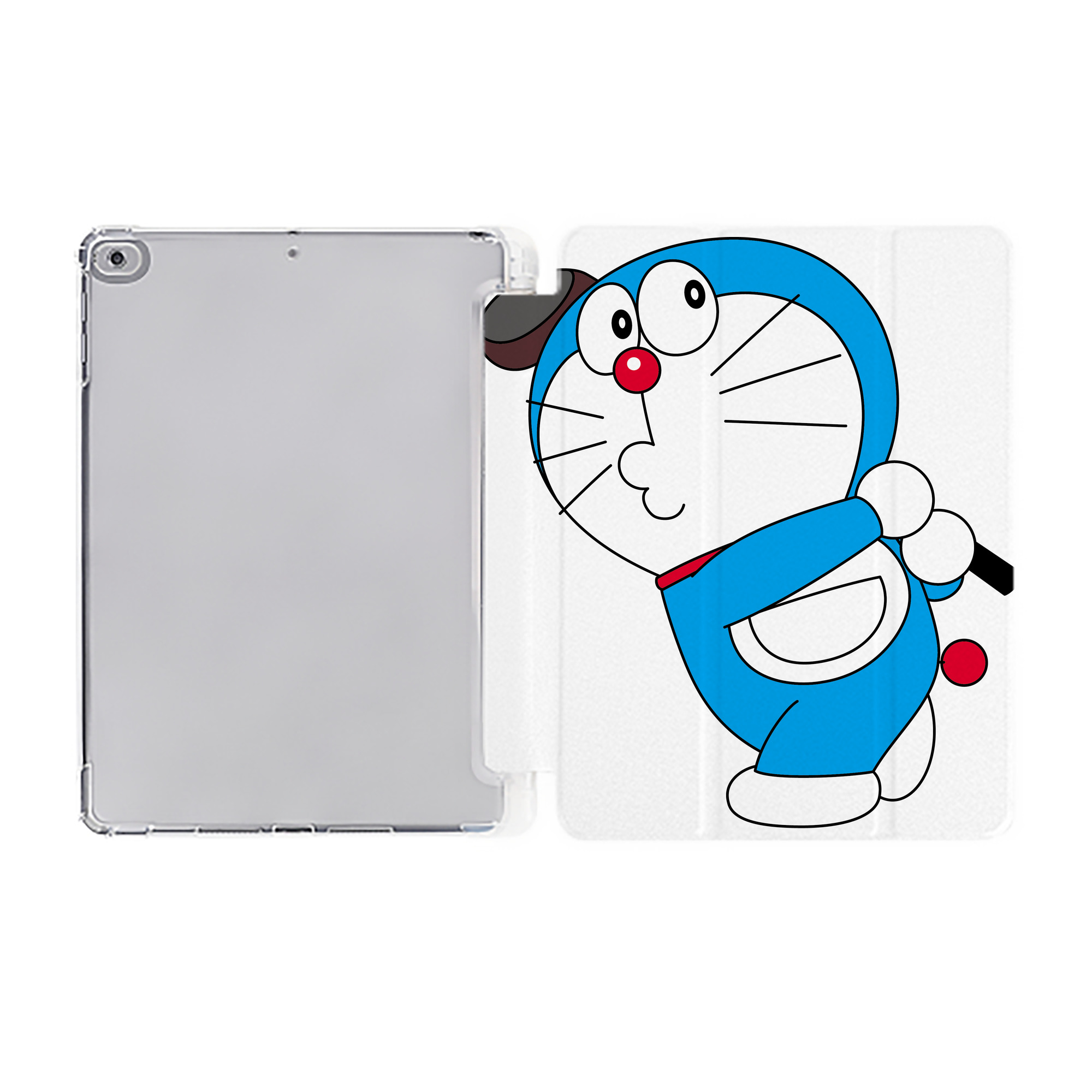 （画像用） ドラえもん Doraemon IPad ケース ペン収納付き 三つ折りスタンド PUレザー×シリコン 対応機種9.5/10.5/10.9インチ